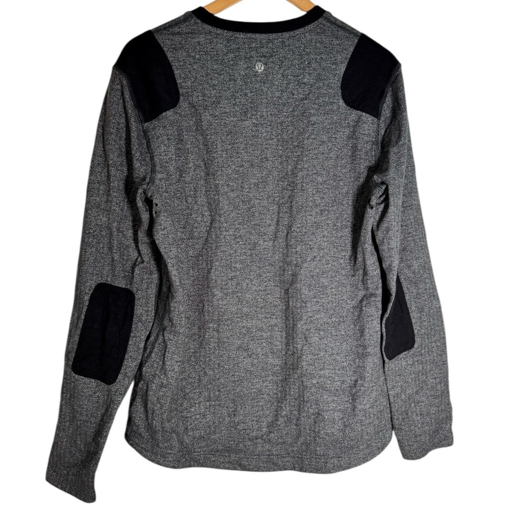 Lululemon Sprint Long Sleeve Shirt Black Gray Herringbone Men’s Medium - Picture 3 of 6